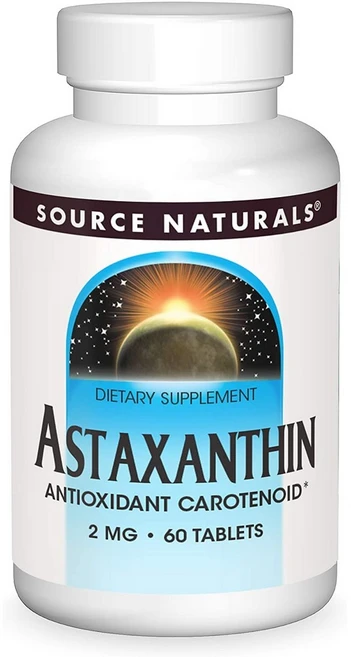 Source Naturals 소스내추럴스 아스타잔틴 효능 2mg-미세조류 헤마토코쿠스 추출물 (60 정), 1개, 60정 - 쿠팡