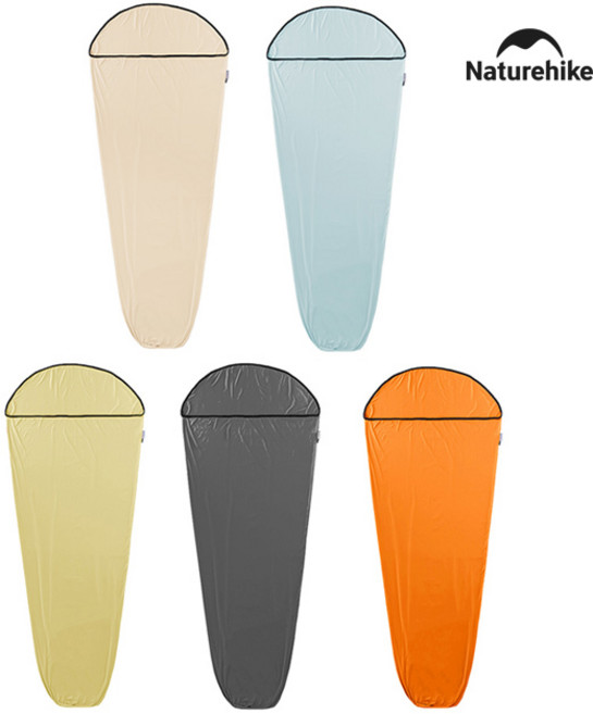 네이처하이크 하이 엘라스틱 침낭 라이너 캠핑 여행 소형 여름, 오렌지, 1개