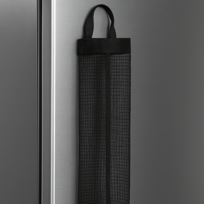 다용도 매쉬 비닐봉투 정리 주머니, 블랙