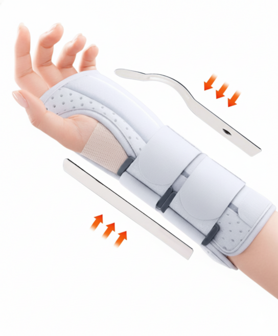 푸르른 손목 지지 압박 보호대 오른손 그레이, 1개