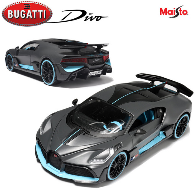 마이스토 1:24 부가티 디보 다이캐스트 모형차 Bugatti Divo, 그레이, 1개