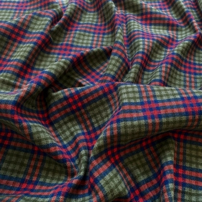 CRE 030 탐나요 순면 20수 헤링본 무늬 체크 패턴 원단 대폭 패브릭 천, 1개, 그린