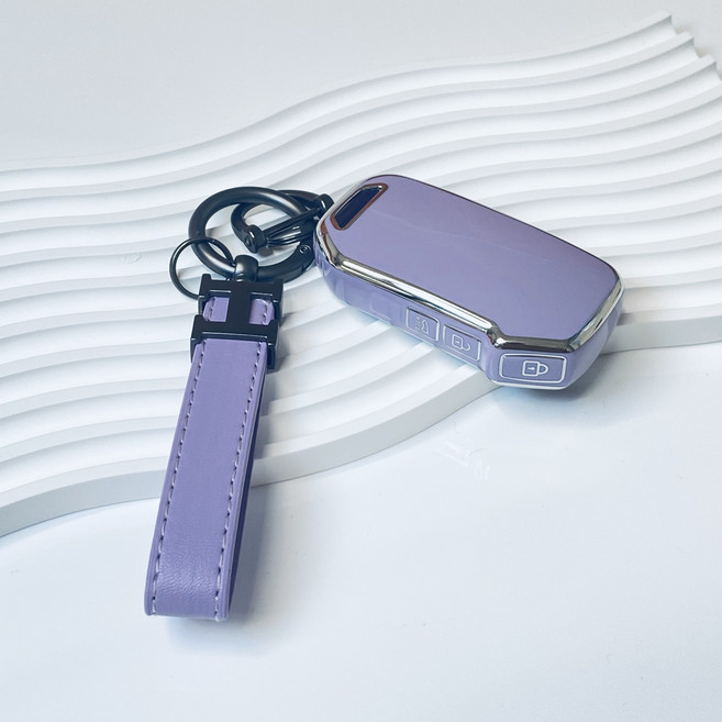 메이루이 기아 4버튼 5버튼 7버튼 9버튼 스마트키 키케이스 키링 세트, AK-01, 보라색