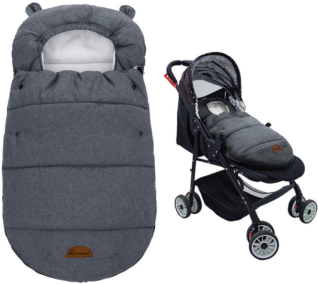 미라클 베이비 육아 곰 보온 유모차 외출용 침낭, 1개, 회색