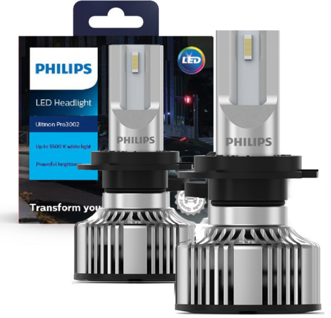 필립스 LED 전조등 합법인증 얼티논프로 3002 H7, 2개
