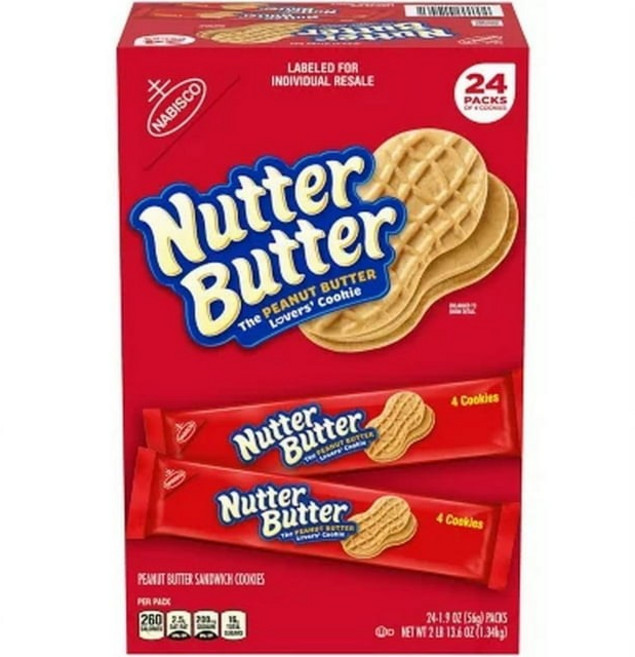 나비스코 너터버터 피넛 버터 샌드위치 쿠키 패밀리 사이즈, 1.34kg, 1개