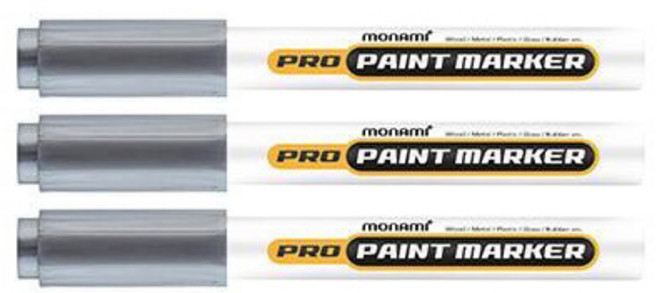 [티이디몰 2+1] 모나미 프로 페인트 마카 2mm 3EA, 3개, 은색