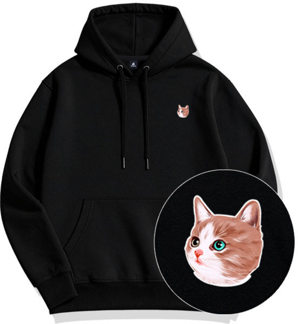 플라바 시그니처 기모 후드티 남자 여자 빅사이즈 커플 후드 티셔츠