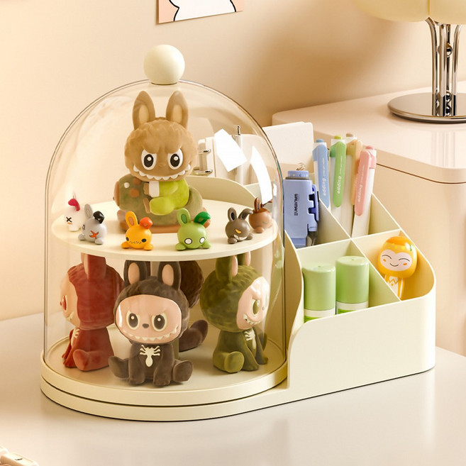 하우쏠 피규어 장식장 책상정리함 데스크오거나이저, 1개, 크림