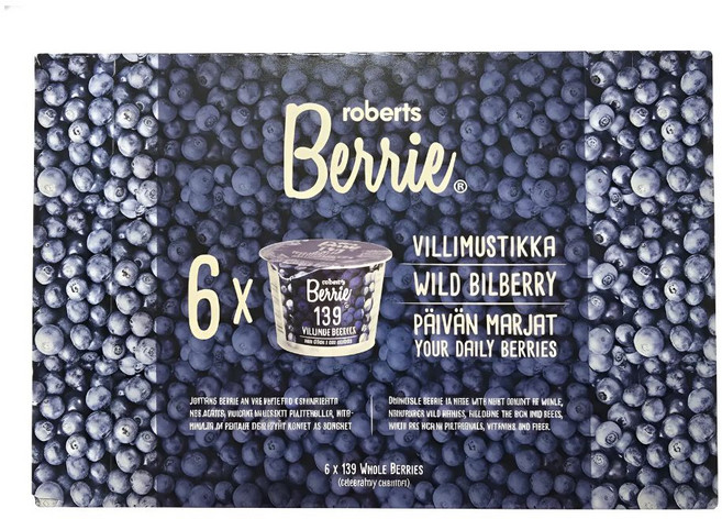 로버츠베리에 항공직송 재배가 아니라 채취하는 리얼 야생 핀란드 빌베리, 100ml, 6개