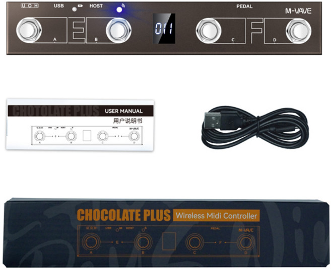 초콜릿 플러스 무선 제어 블루투스 USB 호환 DAW 컨트롤러 페달 표현 DI 지속 모드 듀얼, Chocolate Plus, 1개