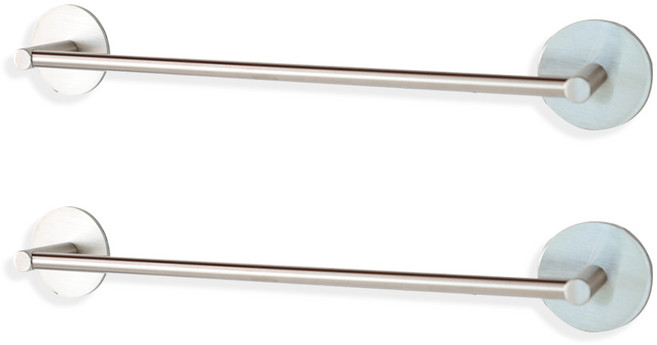 1+1 스텐304 무타공 수건걸이 원형 욕실 타올걸이, 스텐, 2개