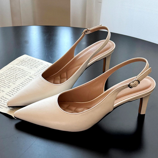 꼼지락 스틸레토 슬링백 힐 7CM