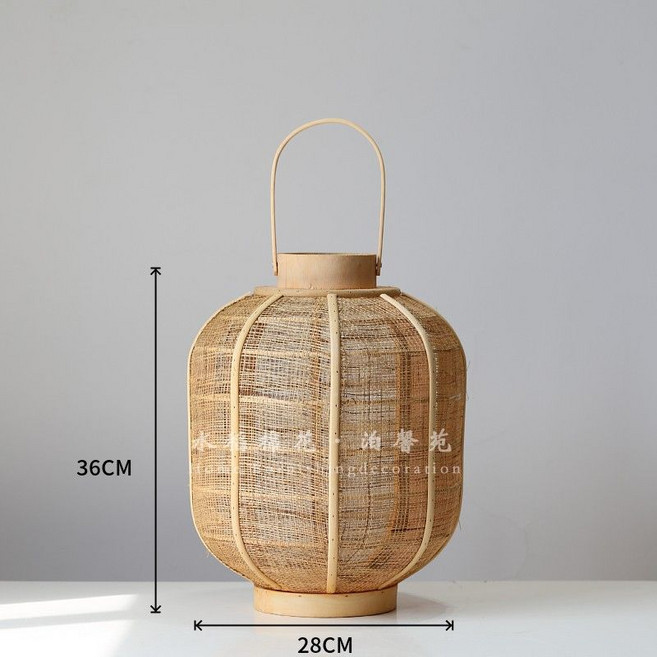 복고풍 라탄랜턴 조명 램프 무드등 전등갓 촬영소품, A형 풍등 중형