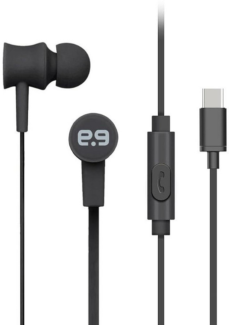 PureGear Pureboom USB-C 헤드폰 [호환]아이폰 15/15프로/15플러스/15ProMax용 내장 마이크가 있는 유선 USBC 이어버즈[호환] 15 갤럭시 S24, 블랙