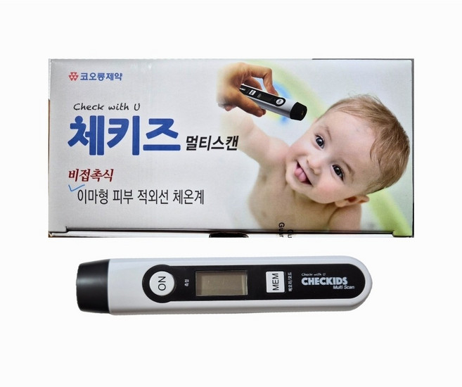 코오롱제약 체키즈 멀티스캔 비접촉식 체온계 (+건전지 1개 포함) 1세트