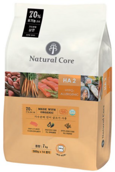 네추럴코어 유기농 70% 연어 애견사료 7kg(500gx14팩), 14개, 가수분해연어, 500g