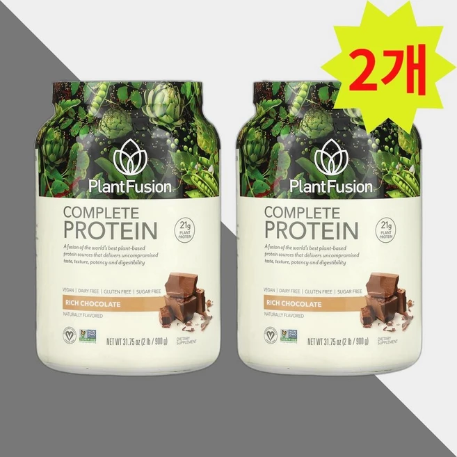 플랜드퓨전 완전 단백질 진한 초콜릿 900g x 2개 - 쿠팡