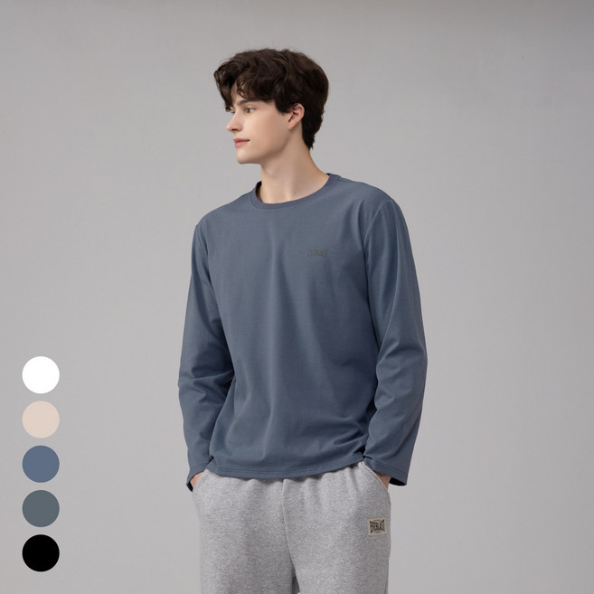 에버라스트 남성 레귤러핏 긴팔 티셔츠 무지티 기본티