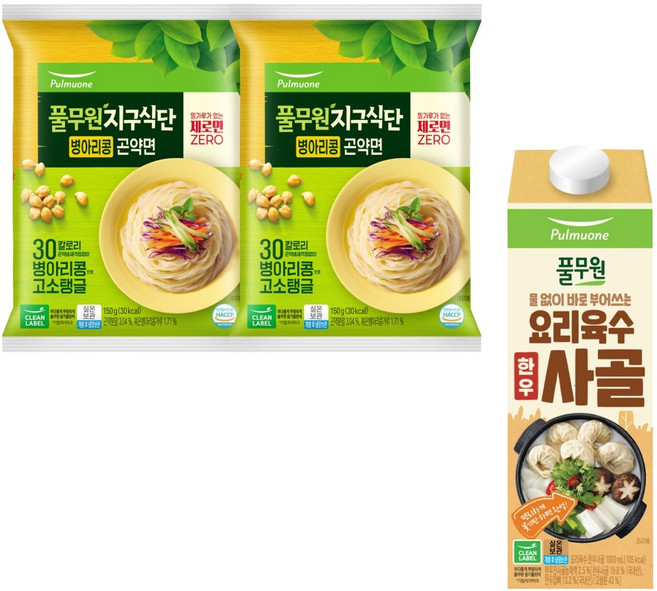 풀무원 라이트누들 + 전골육수, 150g, 1개