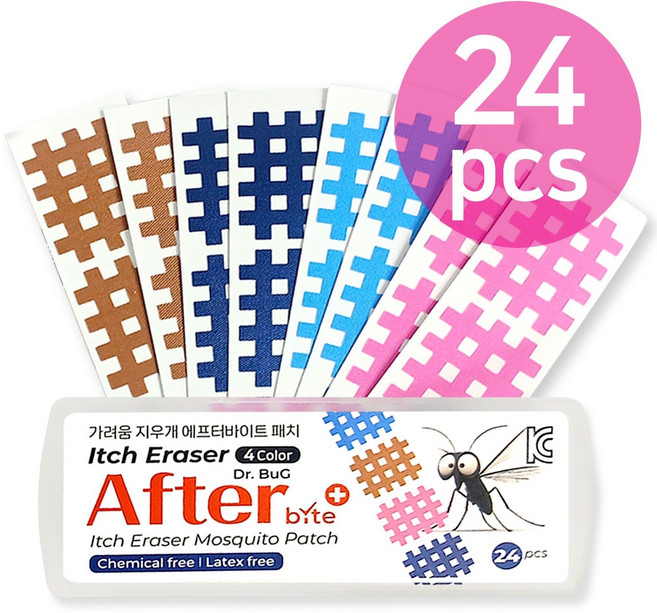 애프터 바이트 가려움 지우개 모기패치 24P, 1개, 4 COLOR 24P
