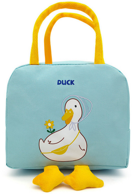 에버그로우 보온 보냉 동물 캐릭터 도시락가방 수능 직장인 피크닉 어린이집 유치원, 블루, 1개