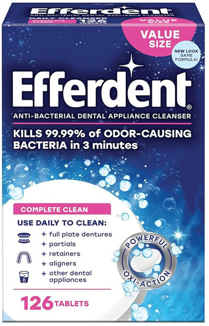 에퍼덴트 리테이너 클리닝 정제 치과용 틀니 클렌저 완전 청소 126정, 1개