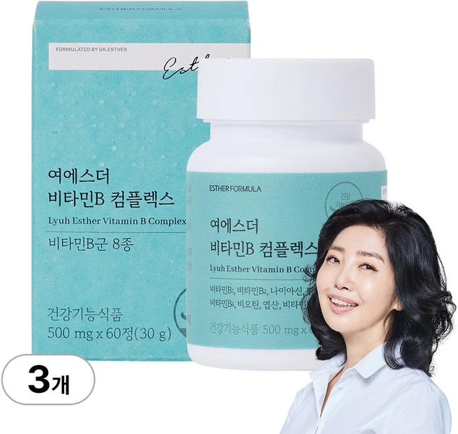 [본사직영] 여에스더 비타민B 컴플렉스 국민영양 프로젝트, 3개, 60정 - 쿠팡