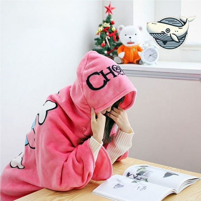 극세사 망토 후드 입는 집순이 담요 방콕 캠핑 이불