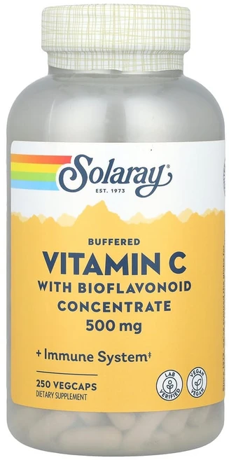 솔라레이 바이오플라보노이드 중화 비타민 C 500mg 식물성 캡슐 250정, 1개 - 쿠팡