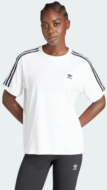 아디다스 ADIDAS 오리지널스 우먼스 3-스트라이프 티셔츠 여성반소매 여성반팔 여자반소매 여자반팔 반소매티셔츠 반팔티셔츠 삼선반소매 삼선반팔 데일리룩 IR8051/IU2420