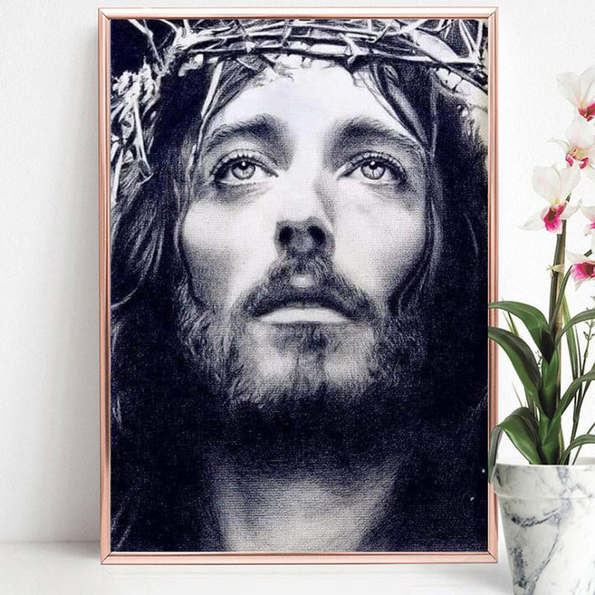 면류관 예수님 보석십자수 DIY 명화 종교 힐링 인테리어 키트, 1개, 50x60cm(내경40x50cm)