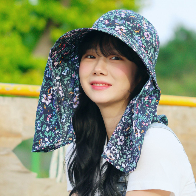 라핑 썬캡 꽃무늬 농부 밭일 농사 모자