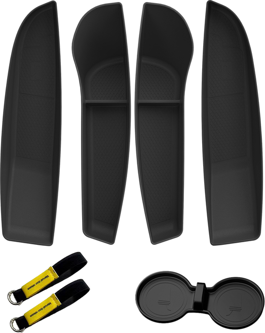 Vihimai 테슬라 모델Y 주니퍼 모델3 하이랜드 전용 TPE 도어 포켓 수납함 및 실리콘 물컵 받침 및 비상 탈출 스트랩 세트, Model 3 Highland(2023-2026), 1세트