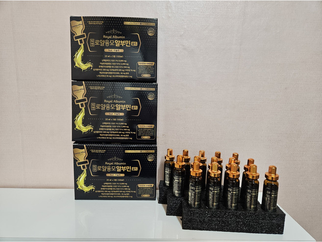 [약국용] 하루 한병으로 채우는 활력 티엔 로얄 융모 알부민 20ml X 15병 마시는 고단백 돈태반 난백알부민, 1개