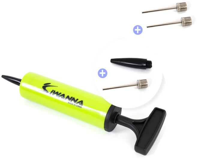 아이워너 볼 펌프, 그린 + 공기 주입 바늘 2개, 1세트