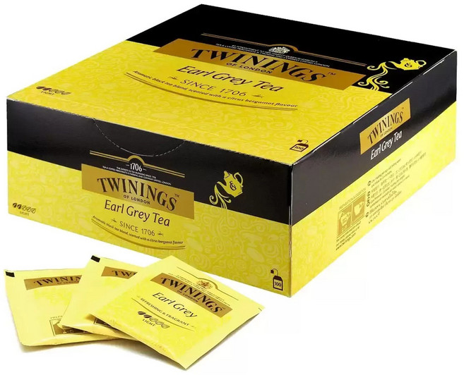 TWININGS 唐寧茶 伯爵紅茶 清新佛手柑風味 獨立茶包設計 享受英式下午茶, 2g, 1箱, 100個裝