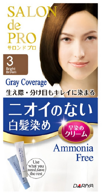 살롱드프로 냄새없는 일본염색약 새치 부분염색 여성용 흰머리커버, 3호보다밝은갈색, 1개