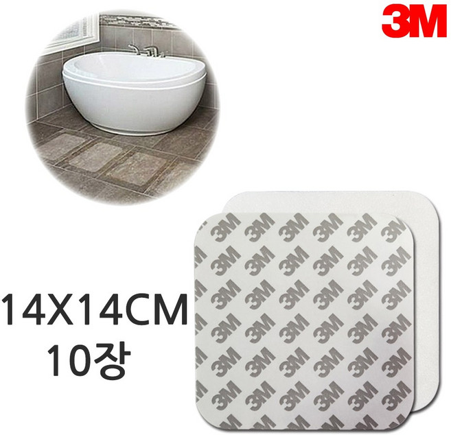 쓰리엠 SW 욕실타일용 투명 미끄럼방지 스티커, 10개