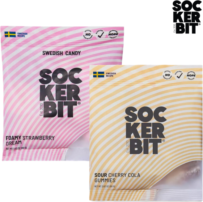[SOCKERBIT] [1+1] 스웨디시 젤리 스웨덴 캔디 Sockerbit 스트로베리 드림 80g + 콜라 앤 체리 보틀 80g Sockerbit Swedish Candy Mix