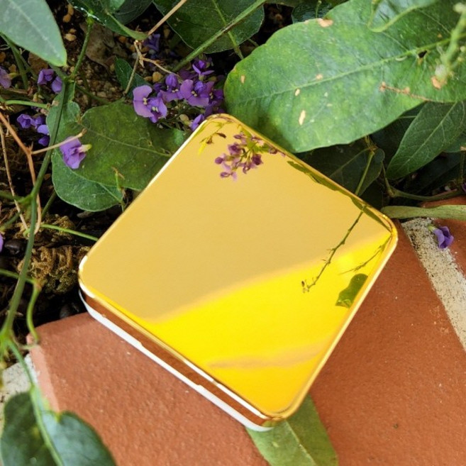 영롱보스 미러 렌즈케이스 하드 소프트 콘택트 렌즈 휴대용 렌즈통, 골드, 1개