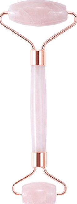 玉石滾輪按摩棒 臉部美容穴道按摩器, 粉色, 1個