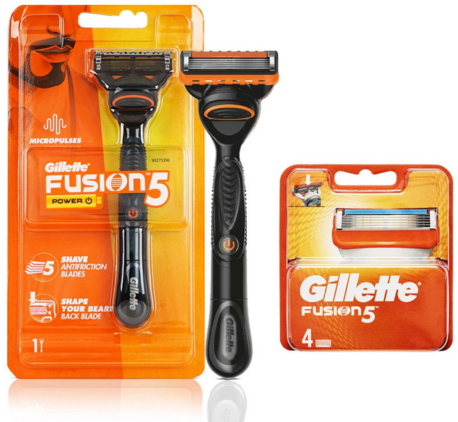 질레트 퓨전파워 진동 면도기 세트 (정품 면도날), 질레트 퓨전파워 면도기 + 리필 면도날 4입, 1개