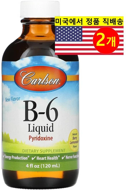 칼슨 B-6 리퀴드 베리 레모네이드 120ml, 2개 - 쿠팡