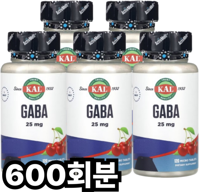 Kal 가바 25mg 마이크로 타블렛 체리, 1개, 600회분
