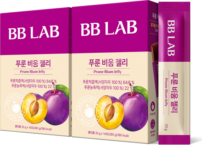 [정품] 비비랩 푸룬 비움 젤리 14포 1+1, 280g, 2개