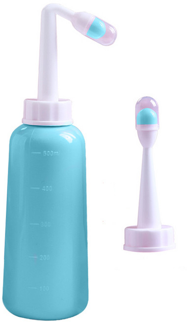 清洗器 可攜式潔身器 孕婦產後私密處清潔神器, 1件, 綠色500毫升-直噴+彎噴, 500ml