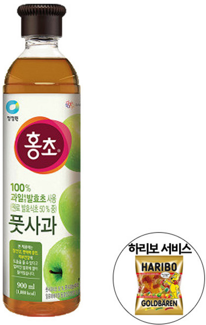 홍초 풋사과 900ml + 하리보 골드베렌 10.8g 증정 흑초 식초 미초 감식초 탄산수 쁘띠첼, 1개