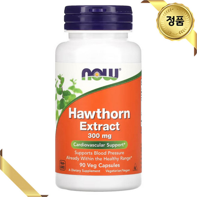 나우푸드 산사나무 열매 추출물 300mg 90 식물성 캡슐 비건 허브 아미노산 미네랄, 90정, 1개