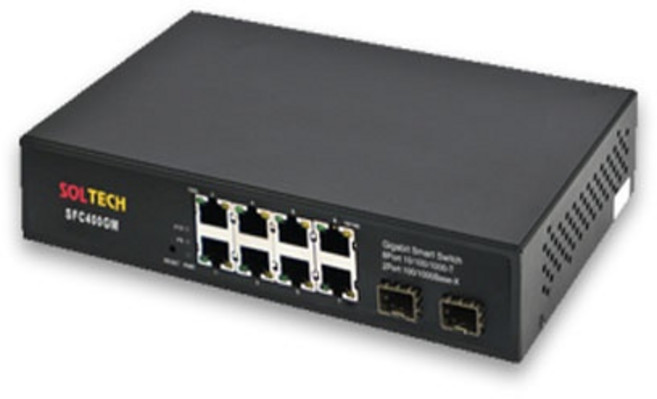 SOLTECH 1G L2 스위칭허브 1Gbps TP 8포트 / 1G SFP 2슬롯, SFC400GM, 1개